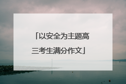 以安全为主题高三考生满分作文
