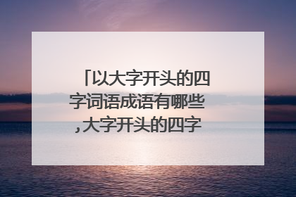 以大字开头的四字词语成语有哪些,大字开头的四字成语有哪些成语
