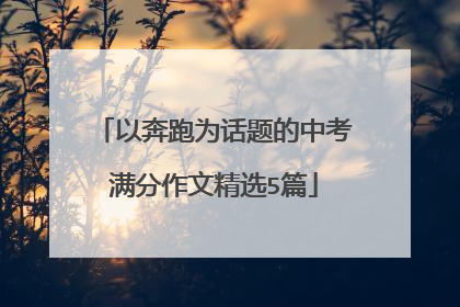 以奔跑为话题的中考满分作文精选5篇