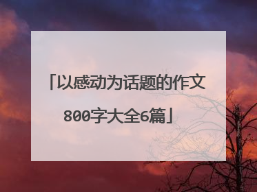 以感动为话题的作文800字大全6篇