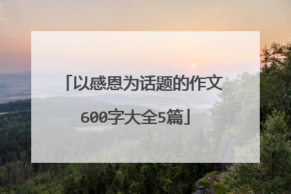 以感恩为话题的作文600字大全5篇