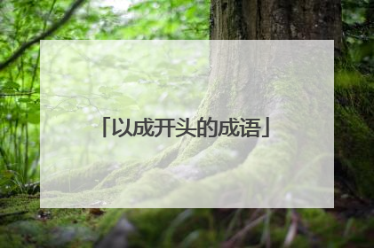 以成开头的成语
