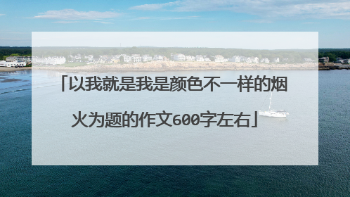 以我就是我是颜色不一样的烟火为题的作文600字左右
