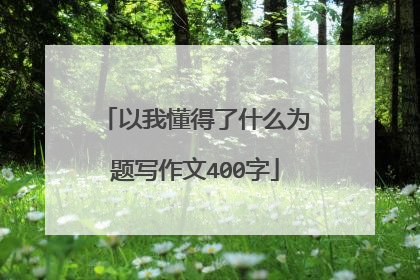 以我懂得了什么为题写作文400字