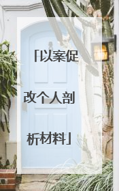 以案促改个人剖析材料