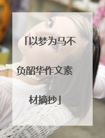 以梦为马不负韶华作文素材摘抄