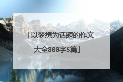 以梦想为话题的作文大全800字5篇