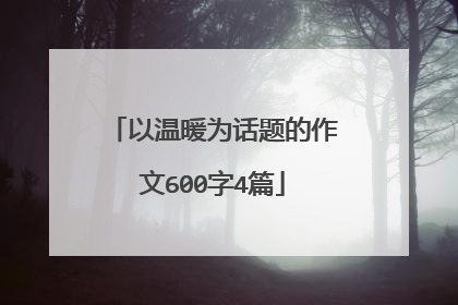 以温暖为话题的作文600字4篇