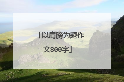 以肩膀为题作文800字