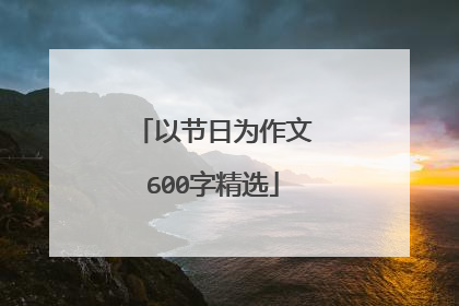 以节日为作文600字精选