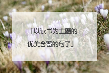 以读书为主题的优美含蓄的句子