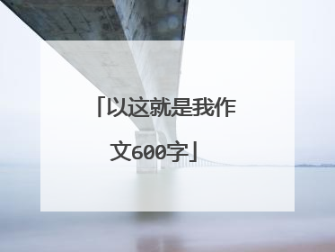 以这就是我作文600字