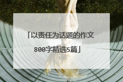 以责任为话题的作文800字精选5篇