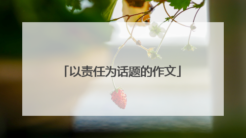 以责任为话题的作文