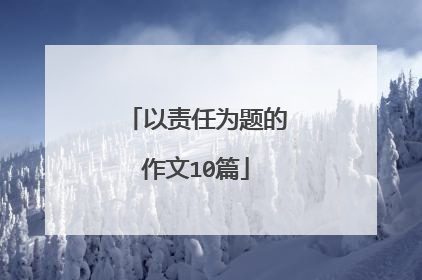 以责任为题的作文10篇