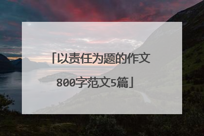 以责任为题的作文800字范文5篇