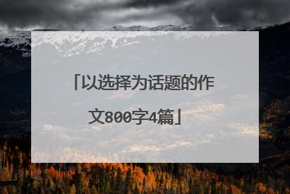 以选择为话题的作文800字4篇