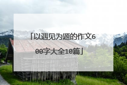 以遇见为题的作文600字大全10篇