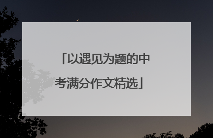 以遇见为题的中考满分作文精选