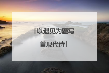 以遇见为题写一首现代诗