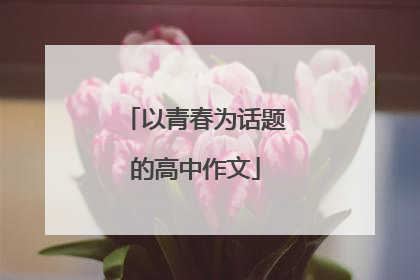以青春为话题的高中作文