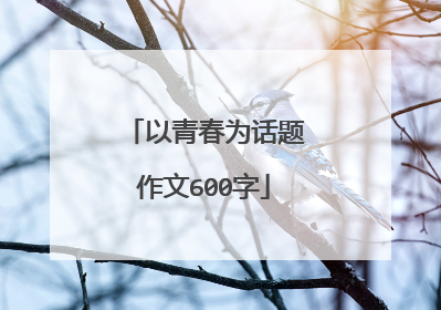 以青春为话题作文600字