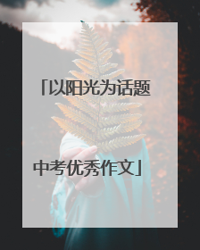 以阳光为话题中考优秀作文