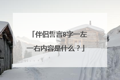 伴侣誓言8字一左一右内容是什么？