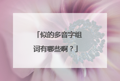 似的多音字组词有哪些啊？