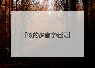 似的多音字组词