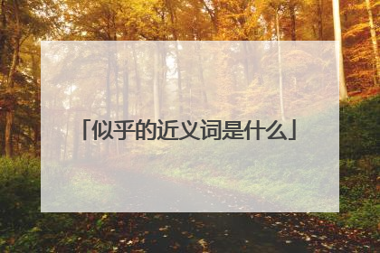 似乎的近义词是什么