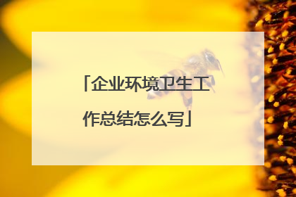 企业环境卫生工作总结怎么写