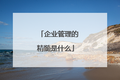 企业管理的精髓是什么