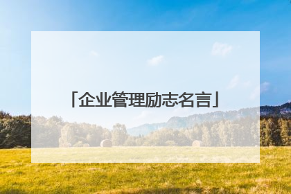 企业管理励志名言