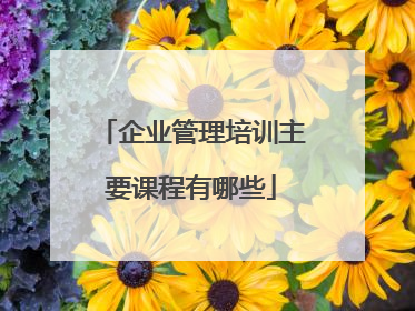 企业管理培训主要课程有哪些