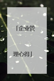 企业管理心得