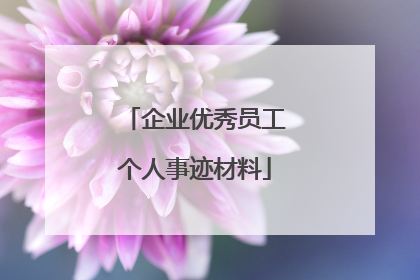 企业优秀员工个人事迹材料