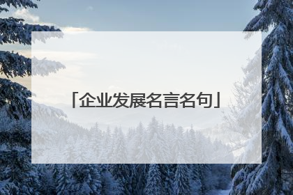 企业发展名言名句