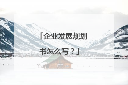 企业发展规划书怎么写?