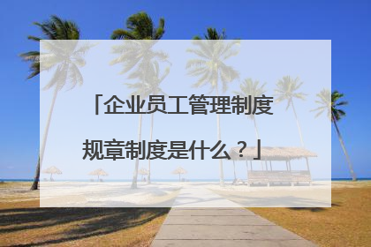 企业员工管理制度规章制度是什么?