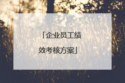 企业员工绩效考核方案