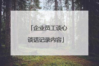 企业员工谈心谈话记录内容