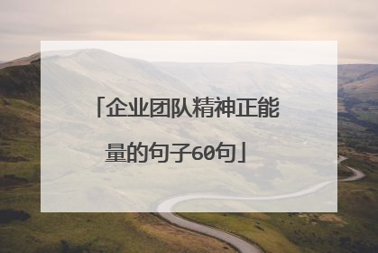 企业团队精神正能量的句子60句