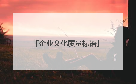 企业文化质量标语