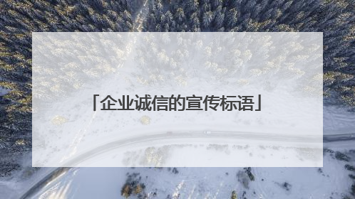 企业诚信的宣传标语