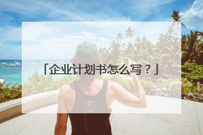 企业计划书怎么写?