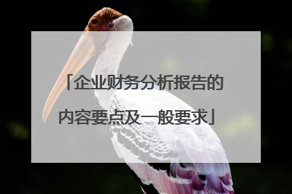 企业财务分析报告的内容要点及一般要求