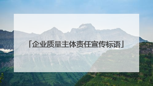企业质量主体责任宣传标语
