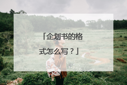 企划书的格式怎么写？