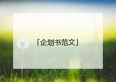 企划书范文